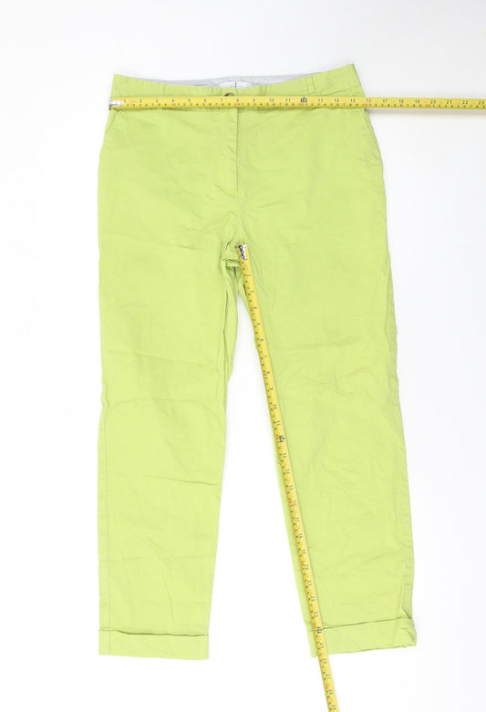 Womens UK Size 12 Jasper Conran Regular Fit Chino Green Trousers