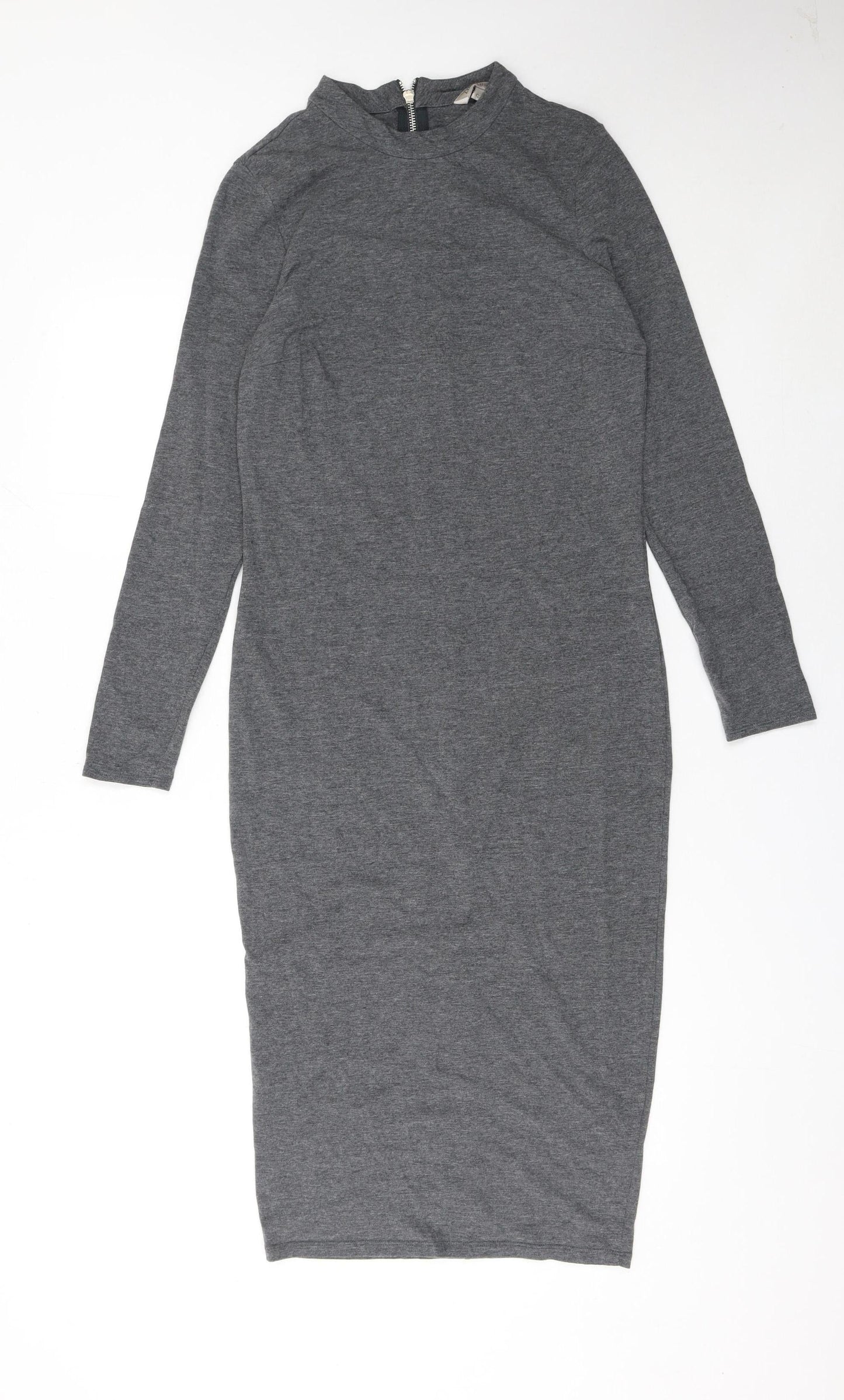Marks and Spencer Women Grey Size 12 Bodycon Midi Dress