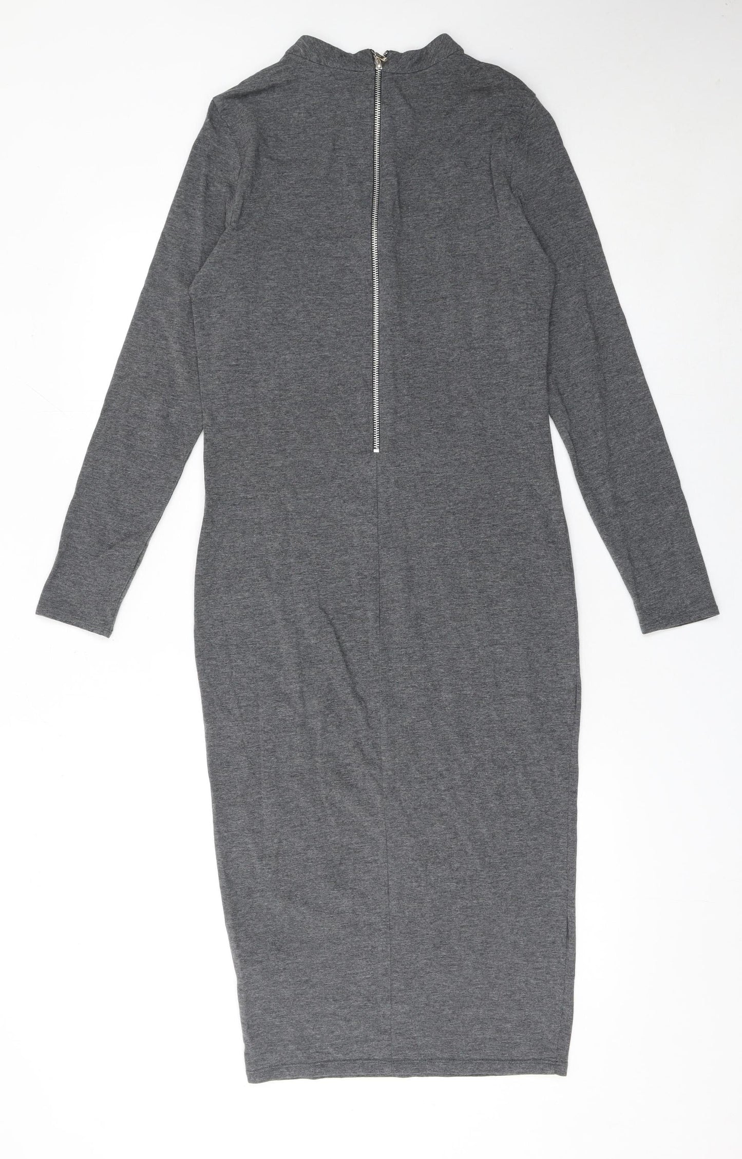 Marks and Spencer Women Grey Size 12 Bodycon Midi Dress