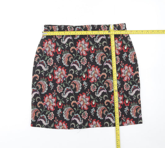 Papaya Women’s Multicoloured Floral Tweed Mini Pencil Skirt Size 10