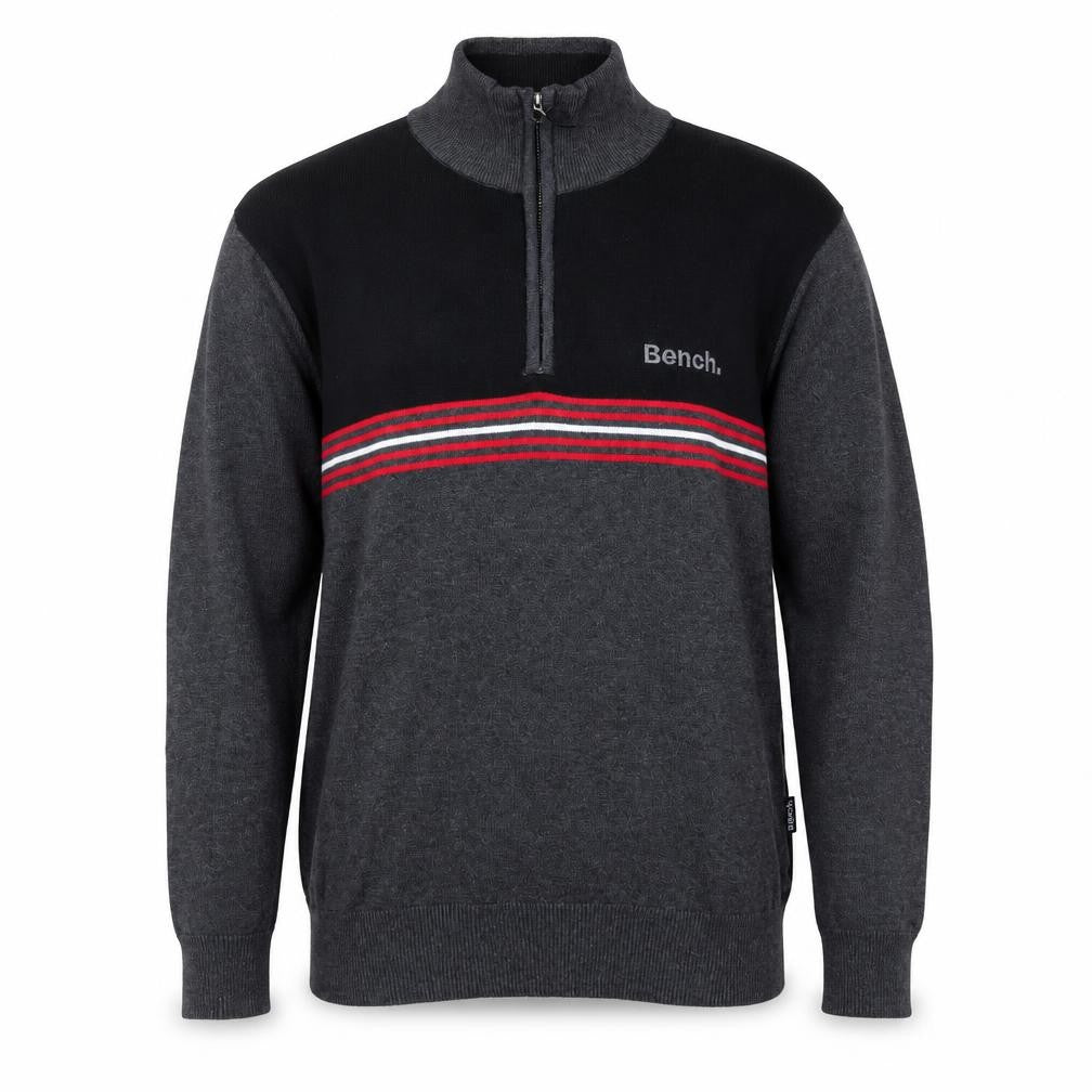 Mens UK Size L Bench Grey 1/2 Zip Jumper