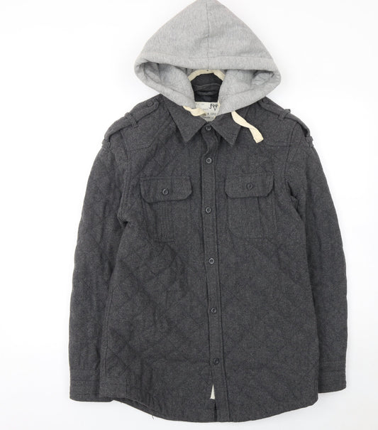 Mens UK Size S DENIM / 73 Grey Quilted Coat