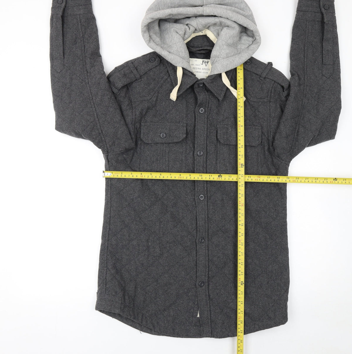 Mens UK Size S DENIM / 73 Grey Quilted Coat