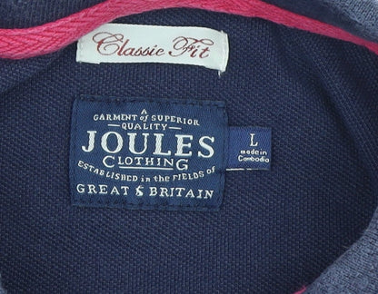 Joules Women’s Blue Classic Fit Cotton Polo Shirt Size L