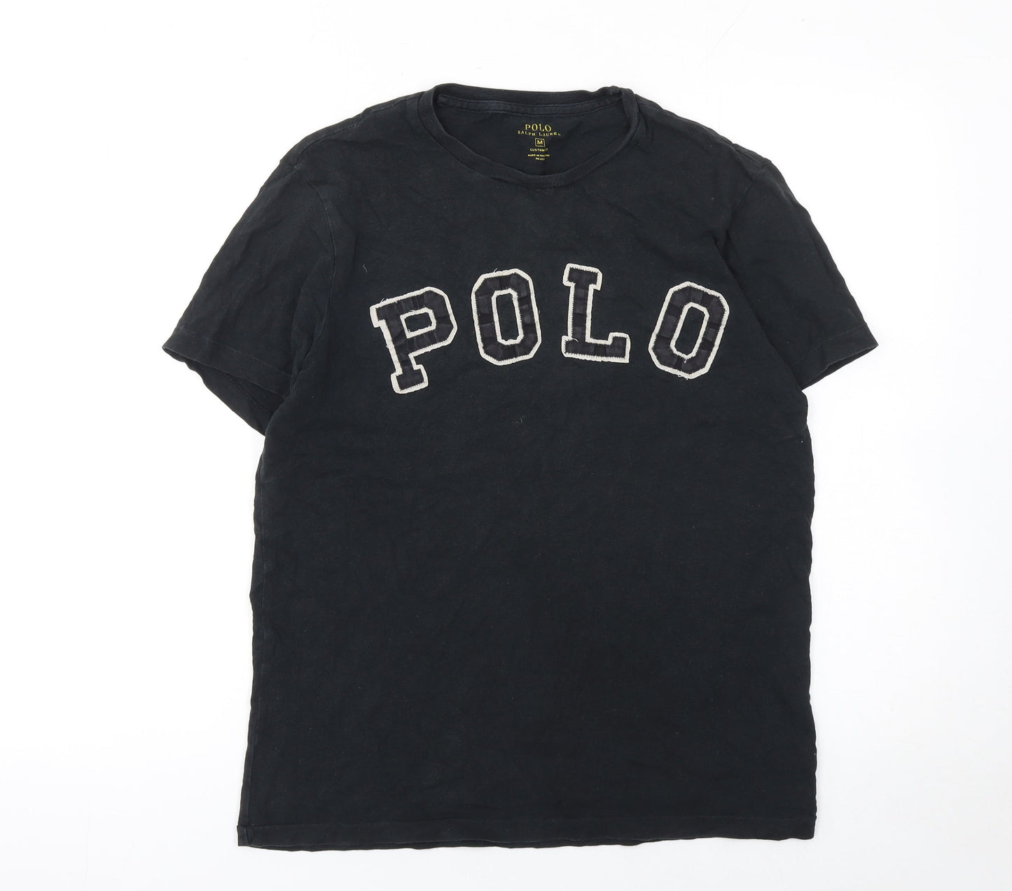 Ralph Lauren Men's Black Polo Logo T-Shirt Size M Slim Fit Cotton