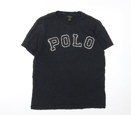 Ralph Lauren Men's Black Polo Logo T-Shirt Size M Slim Fit Cotton