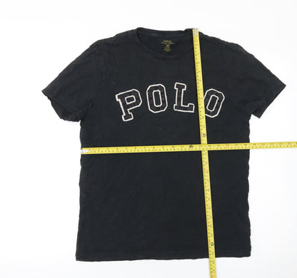 Ralph Lauren Men's Black Polo Logo T-Shirt Size M Slim Fit Cotton