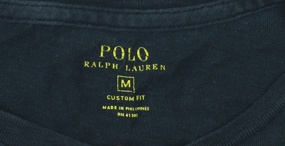 Ralph Lauren Men's Black Polo Logo T-Shirt Size M Slim Fit Cotton