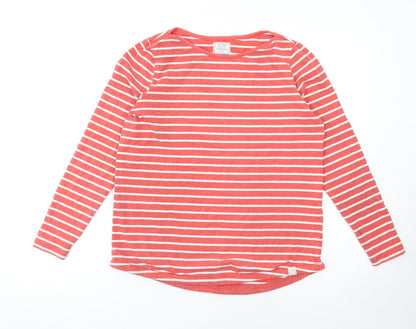 Fat Face Women’s Red White Striped Long Sleeve Cotton Jersey T-Shirt UK 12