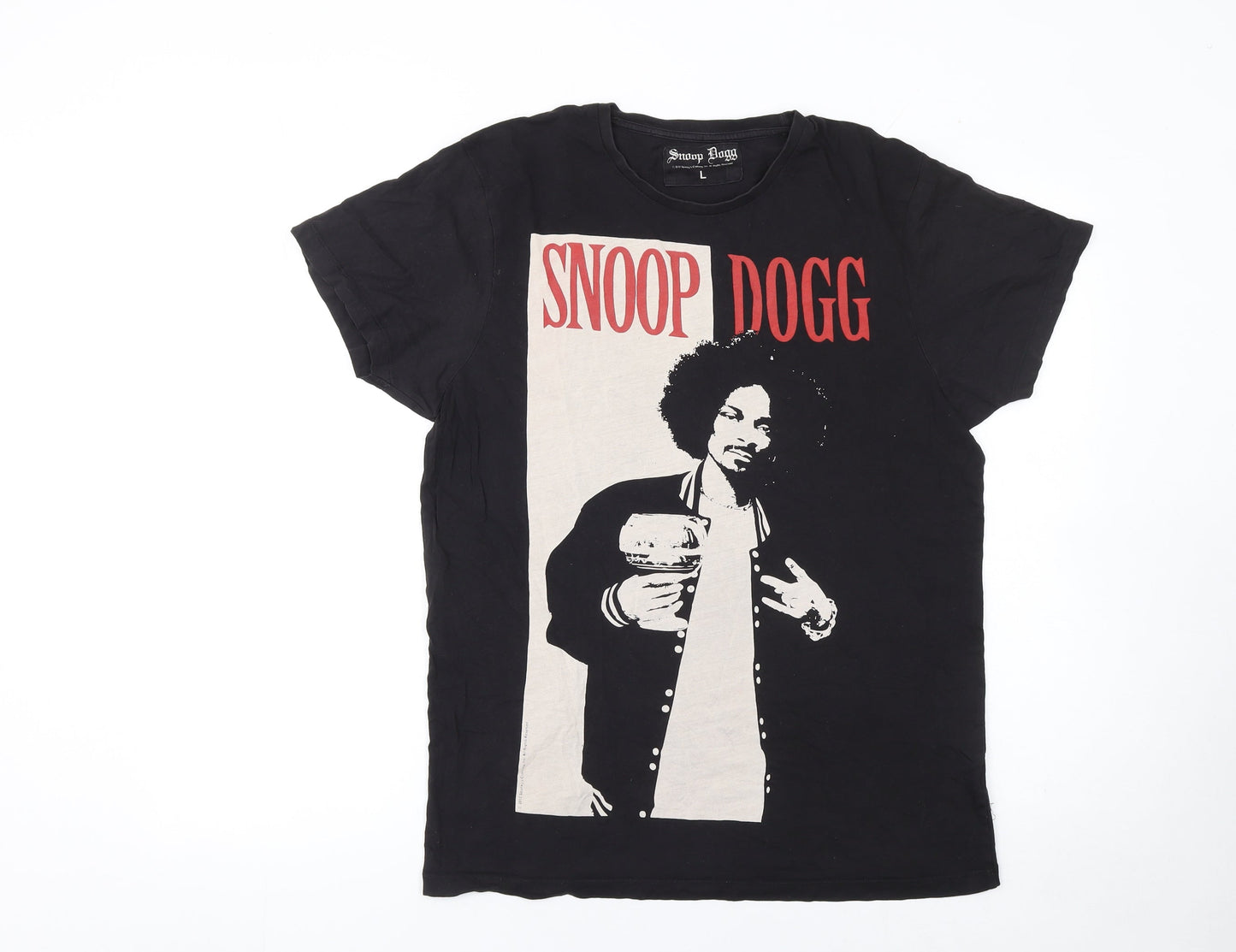Snoop Dogg Men's Black Graphic Music T-Shirt Size L Vintage