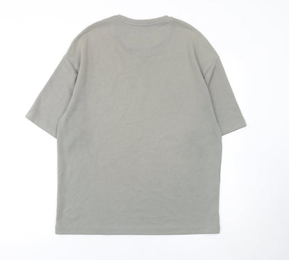 Zudio Men's Grey Explore Graphic Crew Neck Short Sleeve T-Shirt Size S