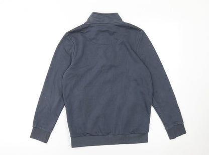 F&F Girls Blue 9-10 Years Half Zip High Neck Long Sleeve Sweatshirt