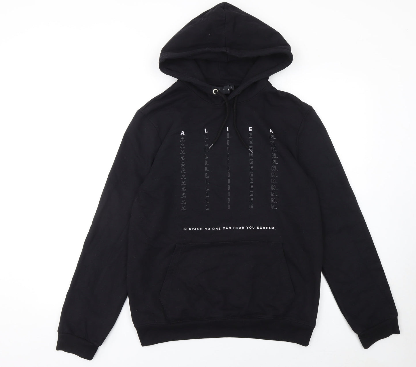 Mens UK Size S Alien Black Pullover Hoodie