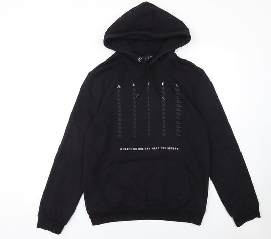 Mens UK Size S Alien Black Pullover Hoodie
