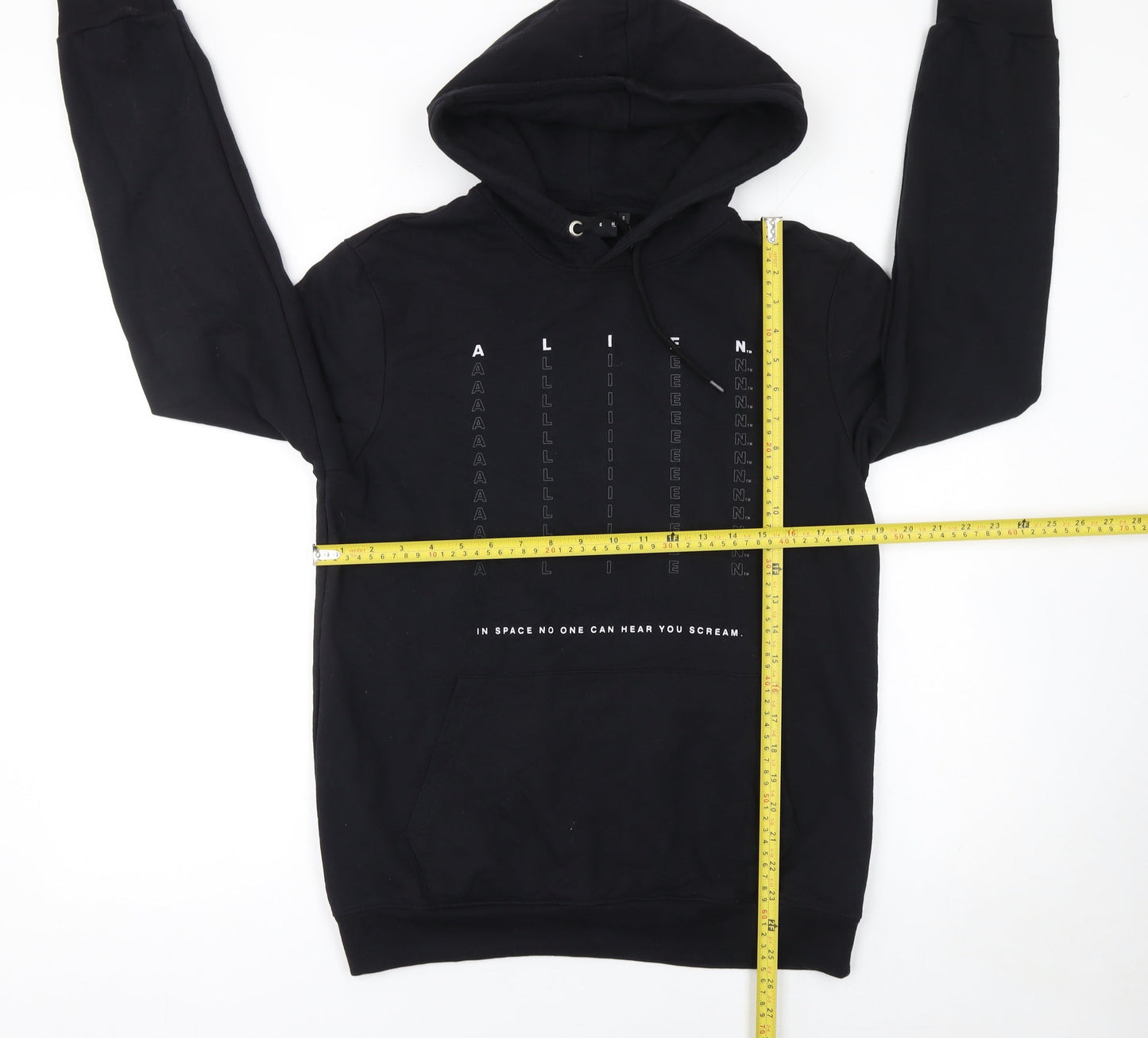 Mens UK Size S Alien Black Pullover Hoodie