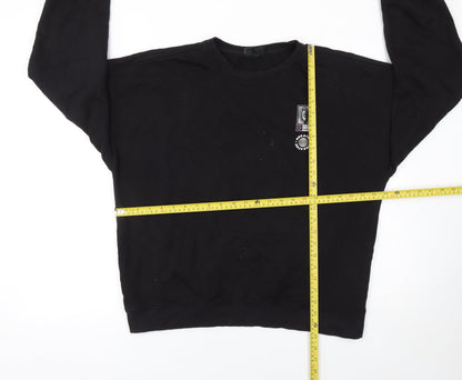 H&M Women’s Black Oversized Crew Neck Graphic Sweatshirt Size L