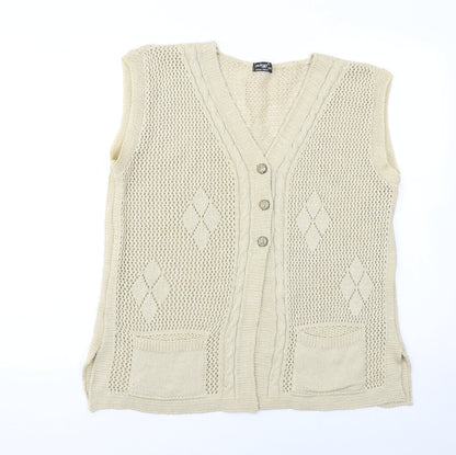 Womens UK Size S Pulse Beige Cardigan Jumper