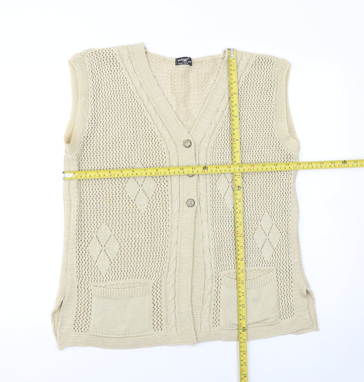 Womens UK Size S Pulse Beige Cardigan Jumper