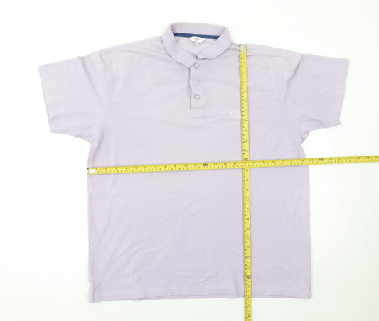 Cotton Traders Men’s Purple Short Sleeve Polo Shirt L 100% Cotton