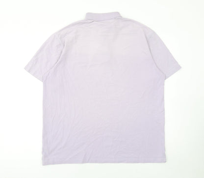 Cotton Traders Men’s Purple Short Sleeve Polo Shirt L 100% Cotton