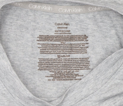 Calvin Klein Womens Grey Cotton Jersey T-Shirt Nightshirt XS