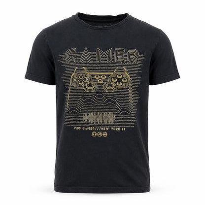 Next Boys Black Gamer Graphic T-Shirt 10 Years Cotton Short Sleeve