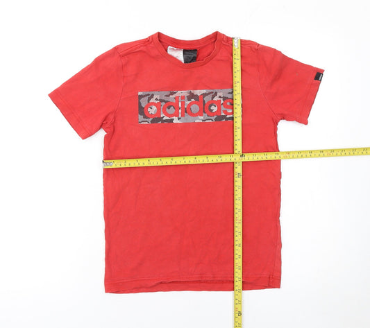 Boys UK Size 11-12 Years adidas Red Basic T-Shirt