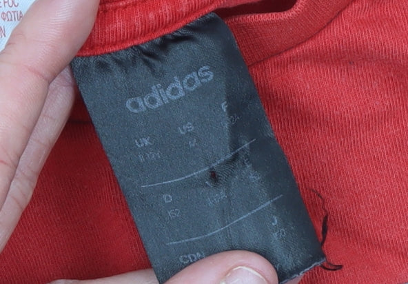 Boys UK Size 11-12 Years adidas Red Basic T-Shirt