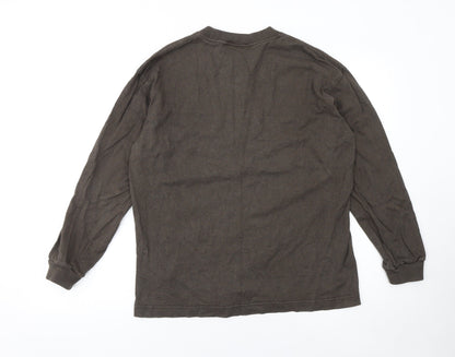 Uniqlo U Men's Brown Long Sleeve Crew Neck Cotton T-Shirt Size S