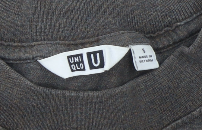 Uniqlo U Men's Brown Long Sleeve Crew Neck Cotton T-Shirt Size S