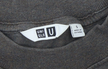 Uniqlo U Men's Brown Long Sleeve Crew Neck Cotton T-Shirt Size S