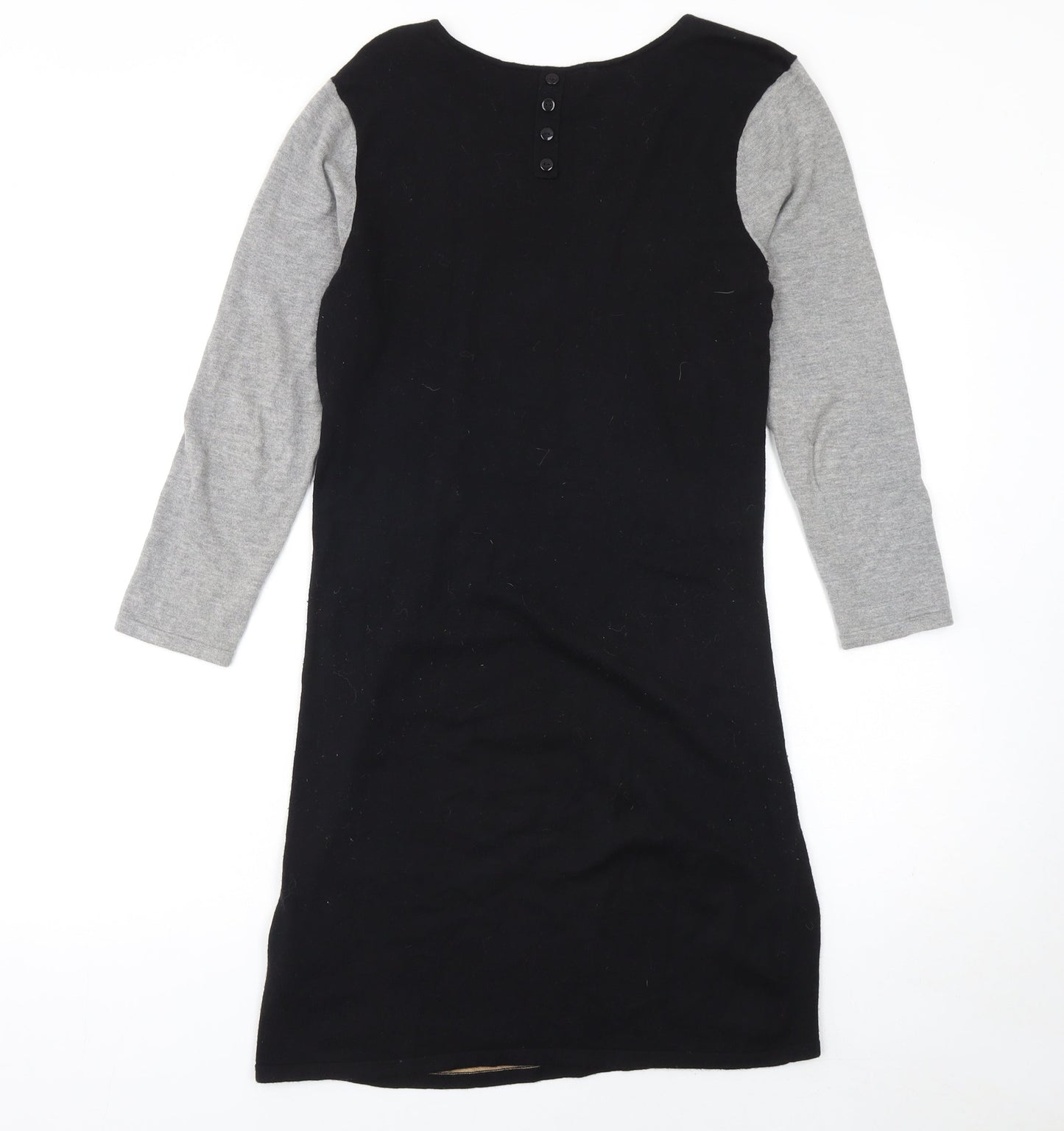 Next Womens Colourblock Shift Dress Beige Black Grey Size 8