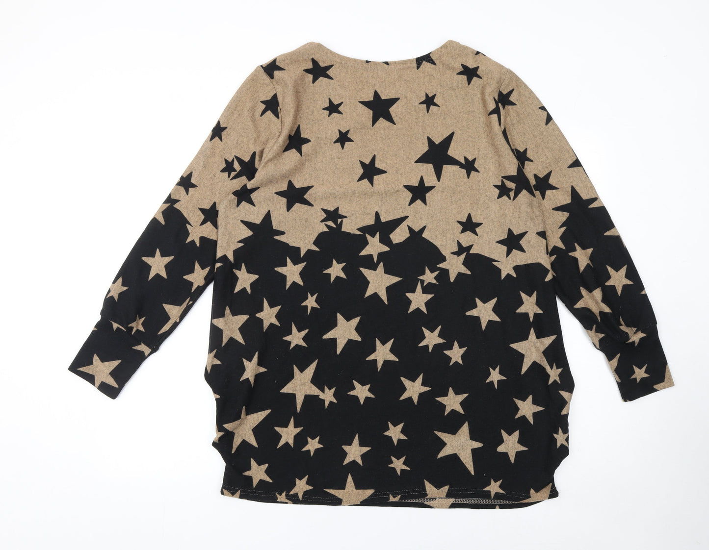 Womens UK Size 12 Apricot Black Pullover Jumper
