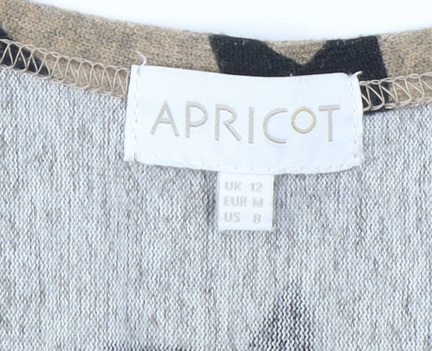 Womens UK Size 12 Apricot Black Pullover Jumper