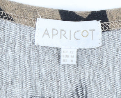 Womens UK Size 12 Apricot Black Pullover Jumper