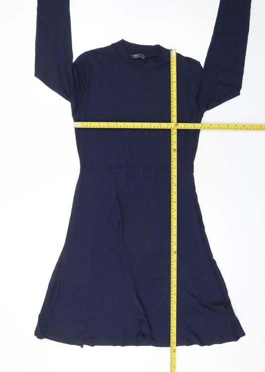 Marks and Spencer Women Blue Size 8 A-Line Knee Length Jersey Dress
