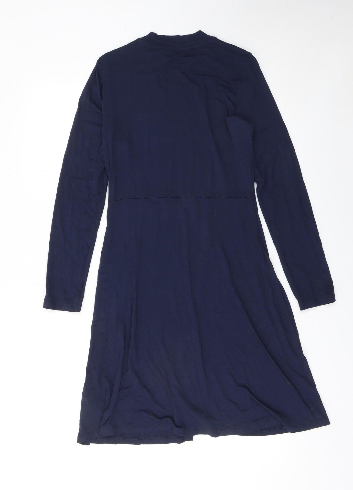Marks and Spencer Women Blue Size 8 A-Line Knee Length Jersey Dress