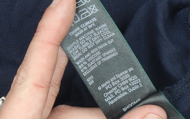 Marks and Spencer Women Blue Size 8 A-Line Knee Length Jersey Dress