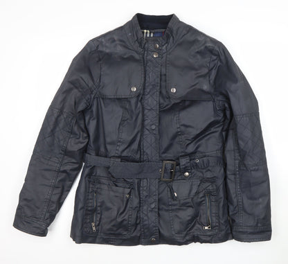 Womens UK Size 14 Duchamp Blue Biker Coat