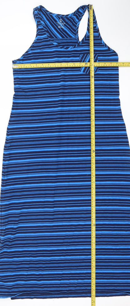 Lands' End Women's Blue Striped Cotton Tank Dress Size M