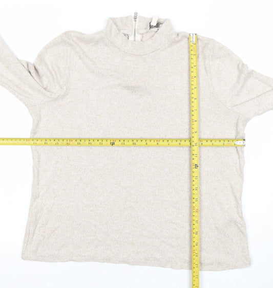 Womens UK Size 14 Oasis Beige Full Zip Jumper