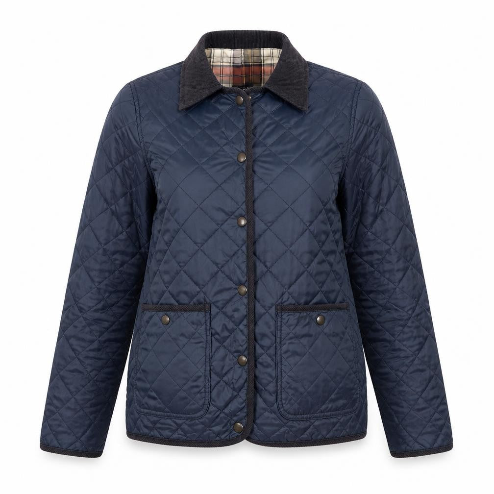 Womens UK Size 10 Topshop Blue Quilted Coat