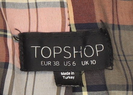 Womens UK Size 10 Topshop Blue Quilted Coat