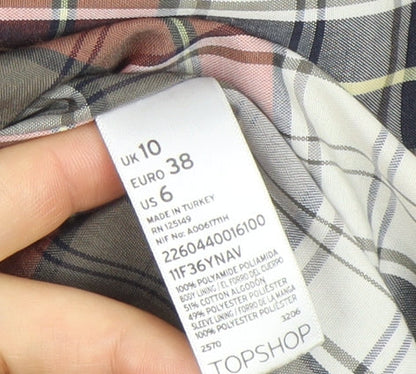 Womens UK Size 10 Topshop Blue Quilted Coat