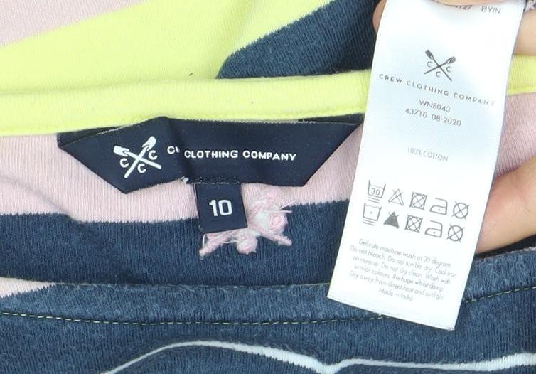Womens UK Size 10 Crew Clothing Company Multicoloured Basic T-Shirt