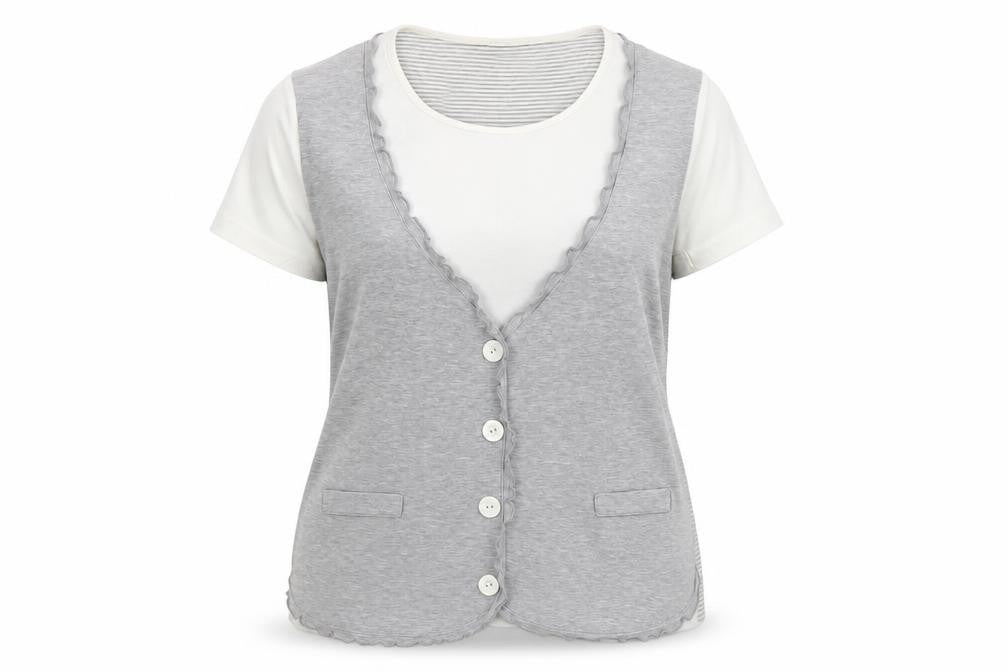 Womens UK Size XL M&Co Grey Basic T-Shirt