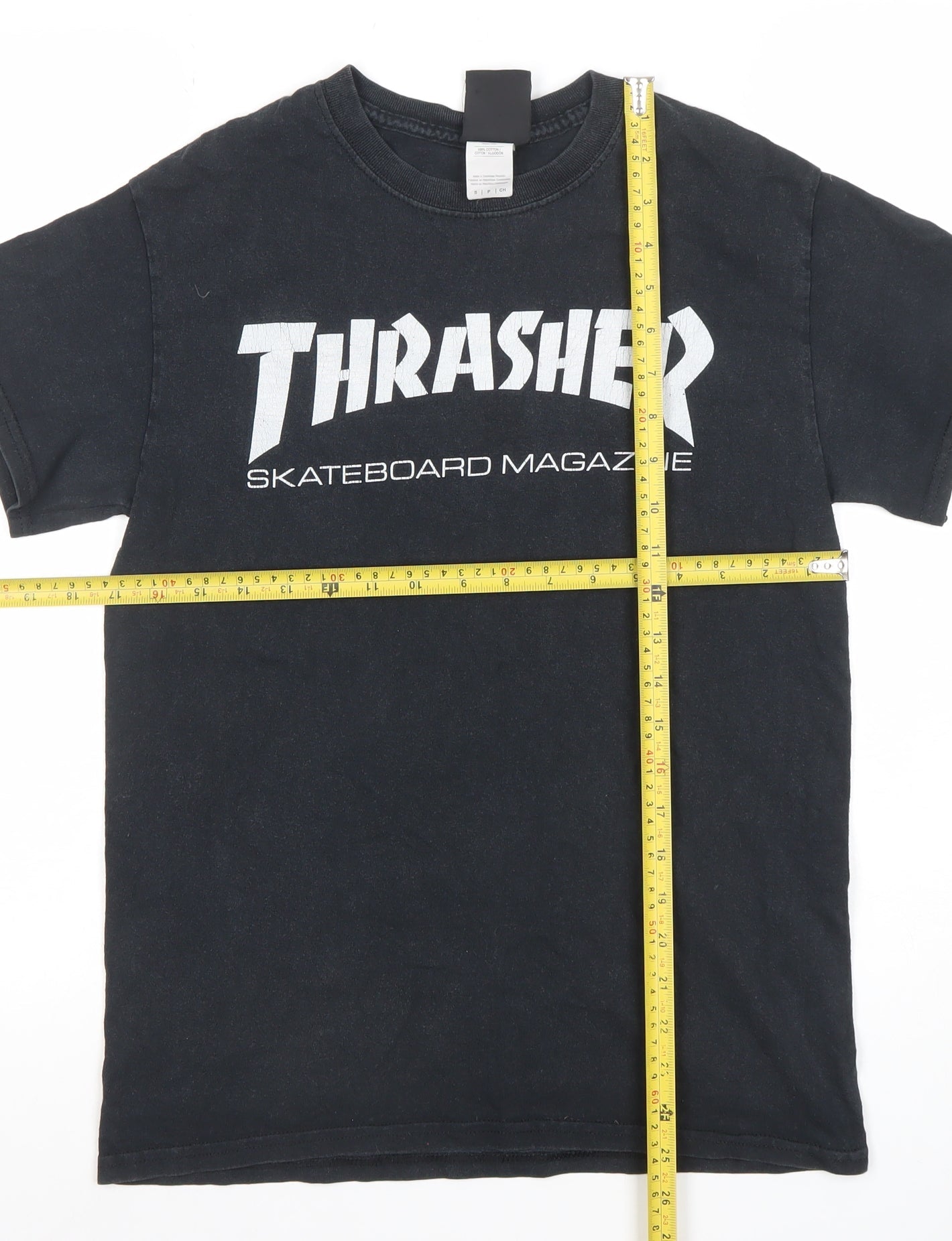 Thrasher Black Men's Small Graphic Skateboarding Cotton T-Shirt
