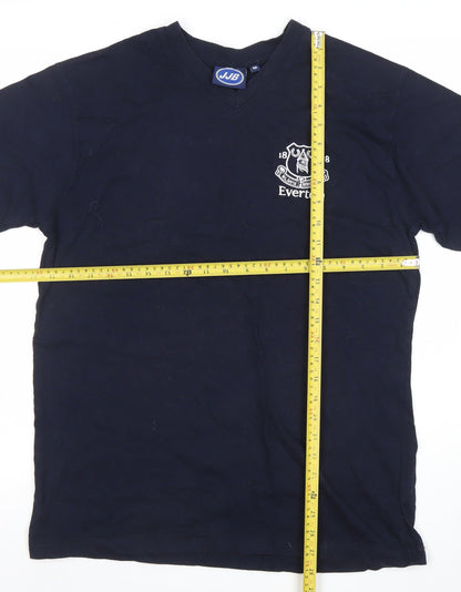 JJB Men’s Blue Everton Embroidered V-Neck Cotton Sports T-Shirt M
