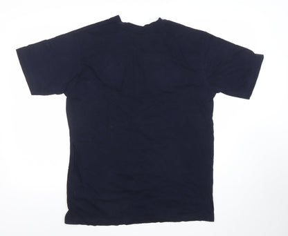 JJB Men’s Blue Everton Embroidered V-Neck Cotton Sports T-Shirt M