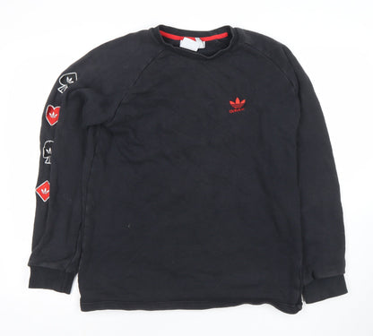 adidas Men's Black Crew Neck Pullover Sweatshirt Size M